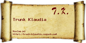 Trunk Klaudia névjegykártya