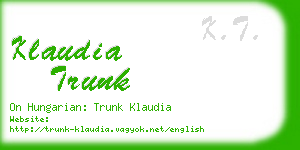 klaudia trunk business card